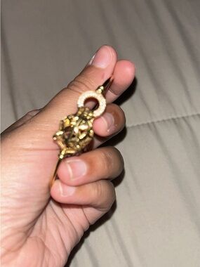 18KT Gold Bracelet with Pavé Circle Accent - Women's Jewelry
